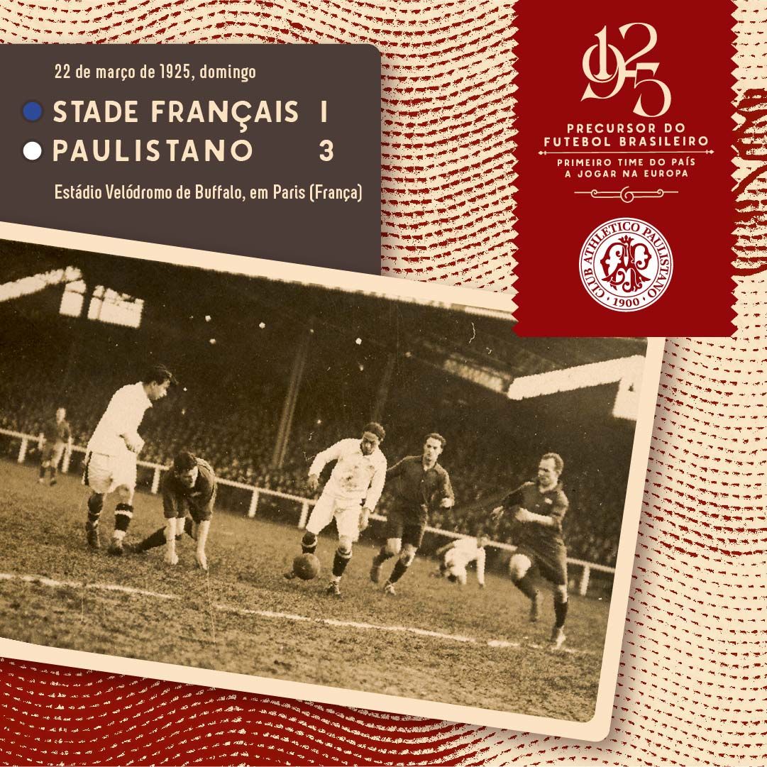 EXCURSÃO 1925 – Stade Français 1 x 3 Paulistano, em 22/3/1925